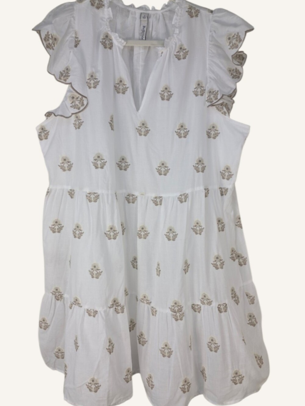 Torrid Belle Isle Embroidered Cotton Tiered Mini Dress 2X NWT Coastal